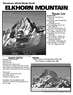 Vancouver Island mountain route cards - Elkhorn