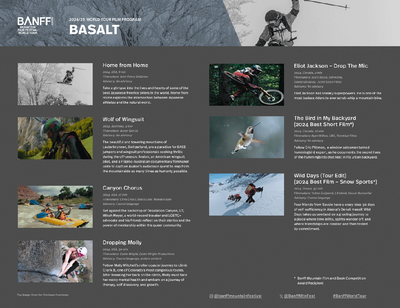 Banff Mountain Film Festival World Tour - Basalt program